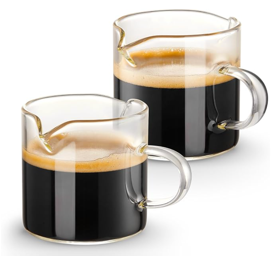 Qipecedm 4 oz Double-Spout Espresso Cups – Set of 2
